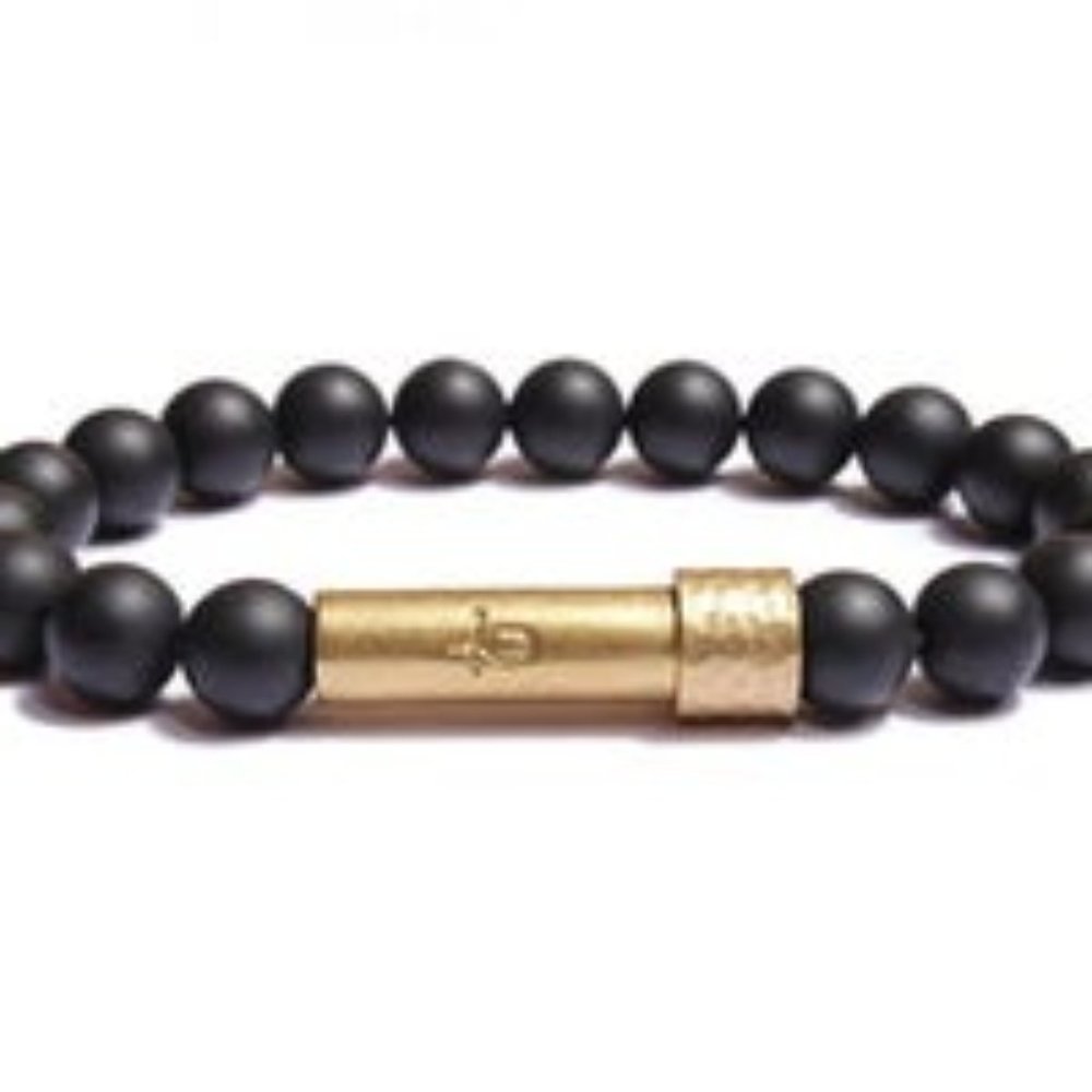 Wishbeads Matte Black Onyx Bracelet